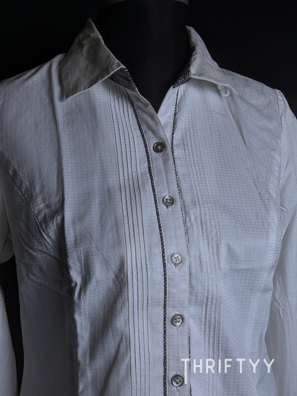 Pin-Tucked Textured Dress Shirt