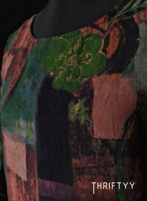 Abstract Block-Print Full Sleeve Top