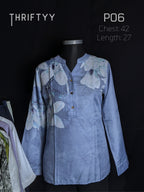 Magnolia Bloom Cornflower Tunic