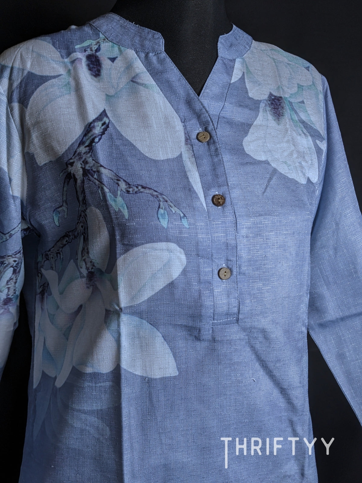 Magnolia Bloom Cornflower Tunic