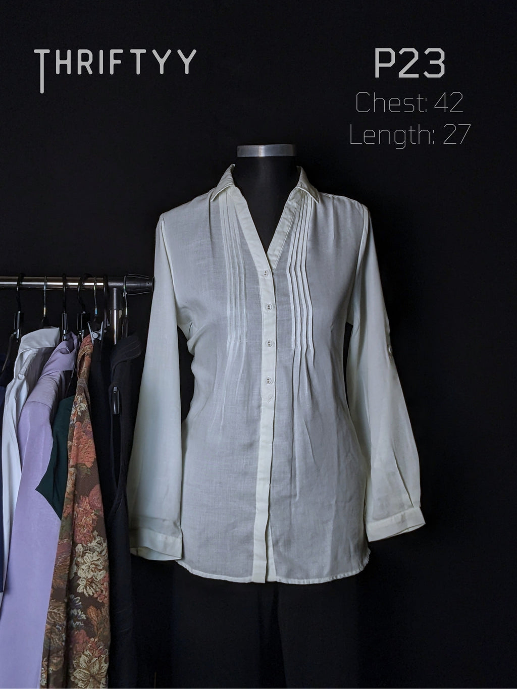 Pleated Pintuck Chiffon Shirt