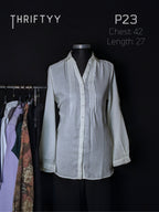 Pleated Pintuck Chiffon Shirt