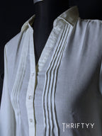 Pleated Pintuck Chiffon Shirt