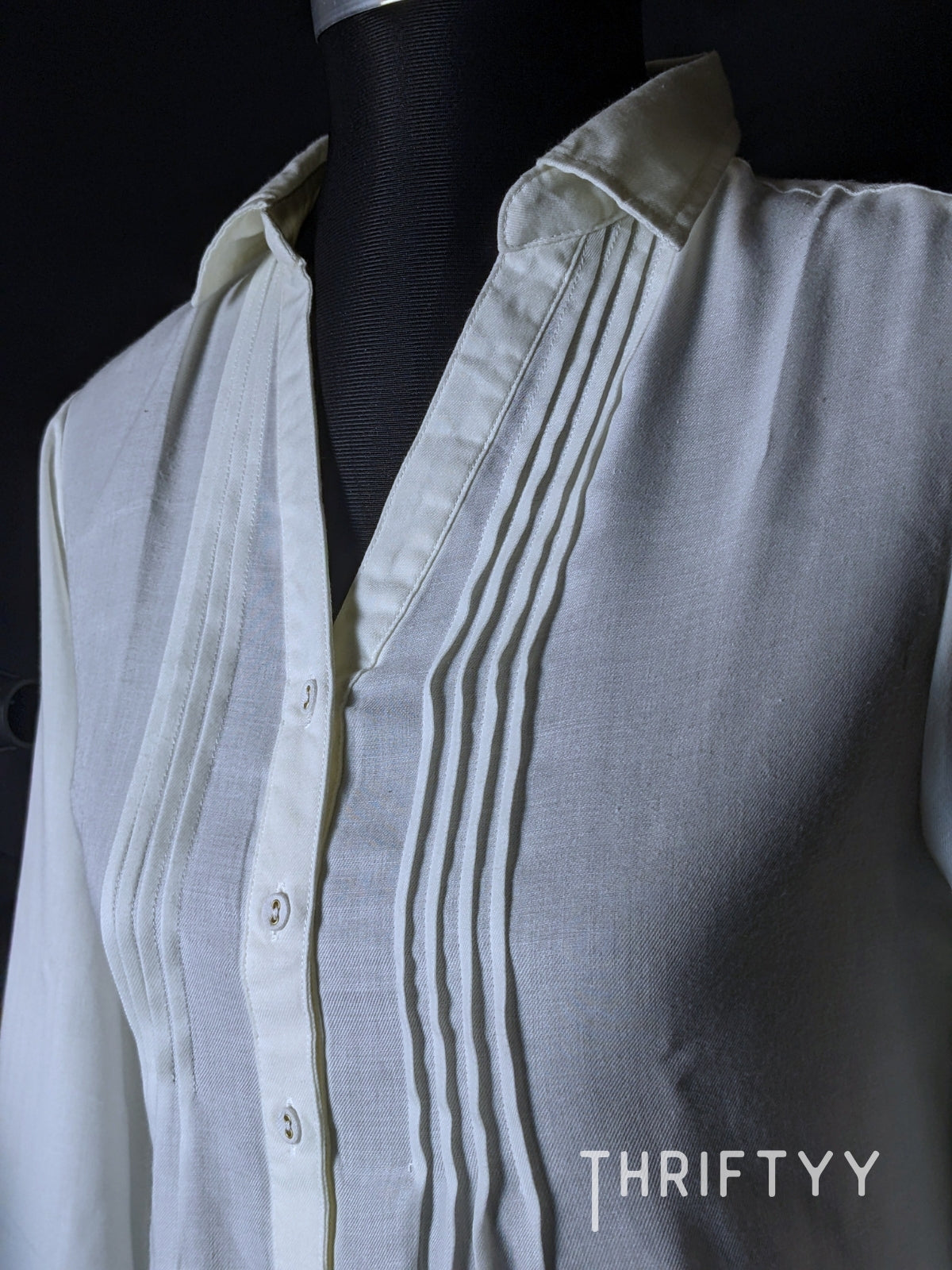 Pleated Pintuck Chiffon Shirt