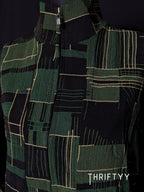 Geometric Textured Zip-Up Vest.