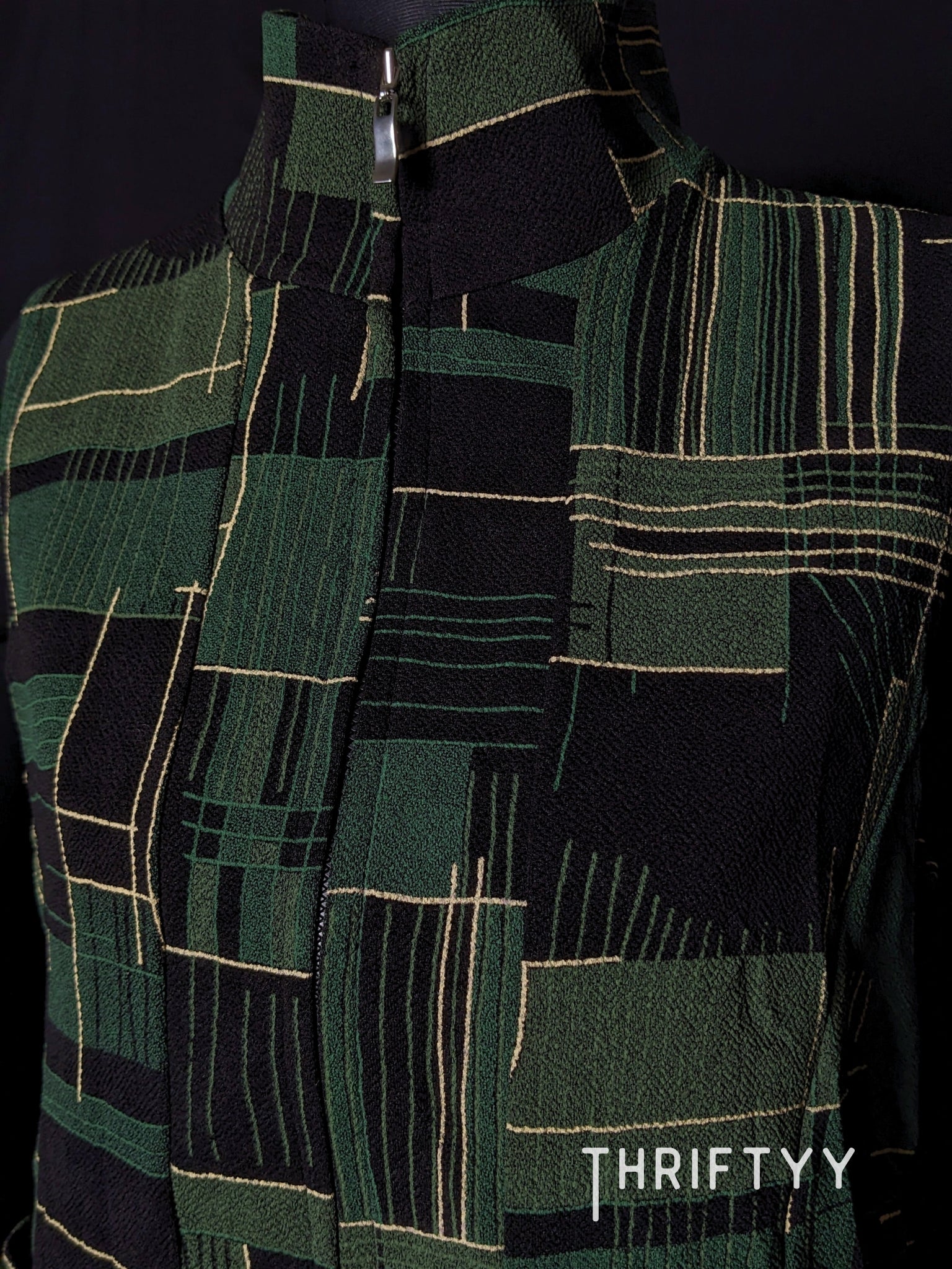 Geometric Textured Zip-Up Vest.
