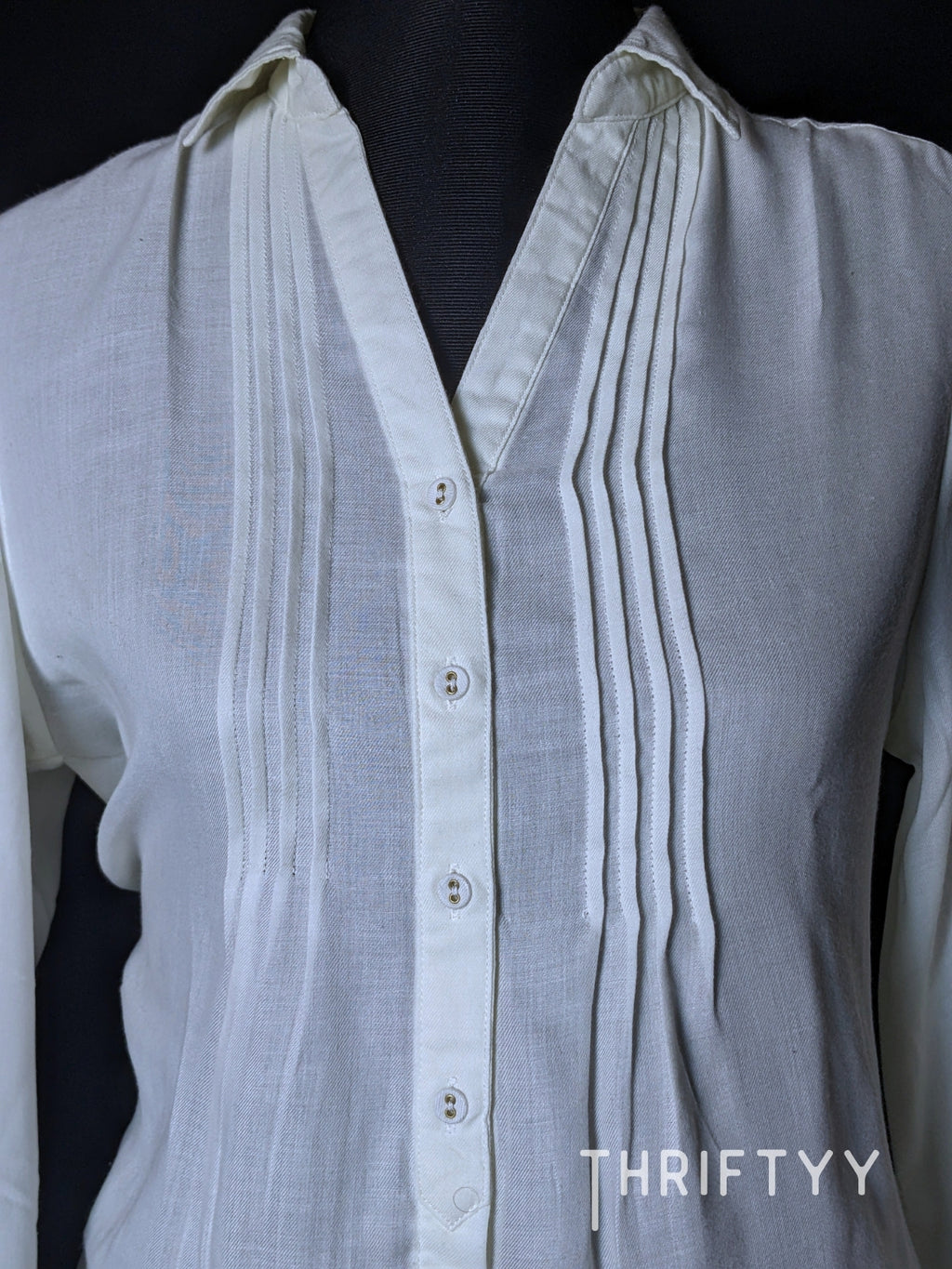 Pleated Pintuck Chiffon Shirt