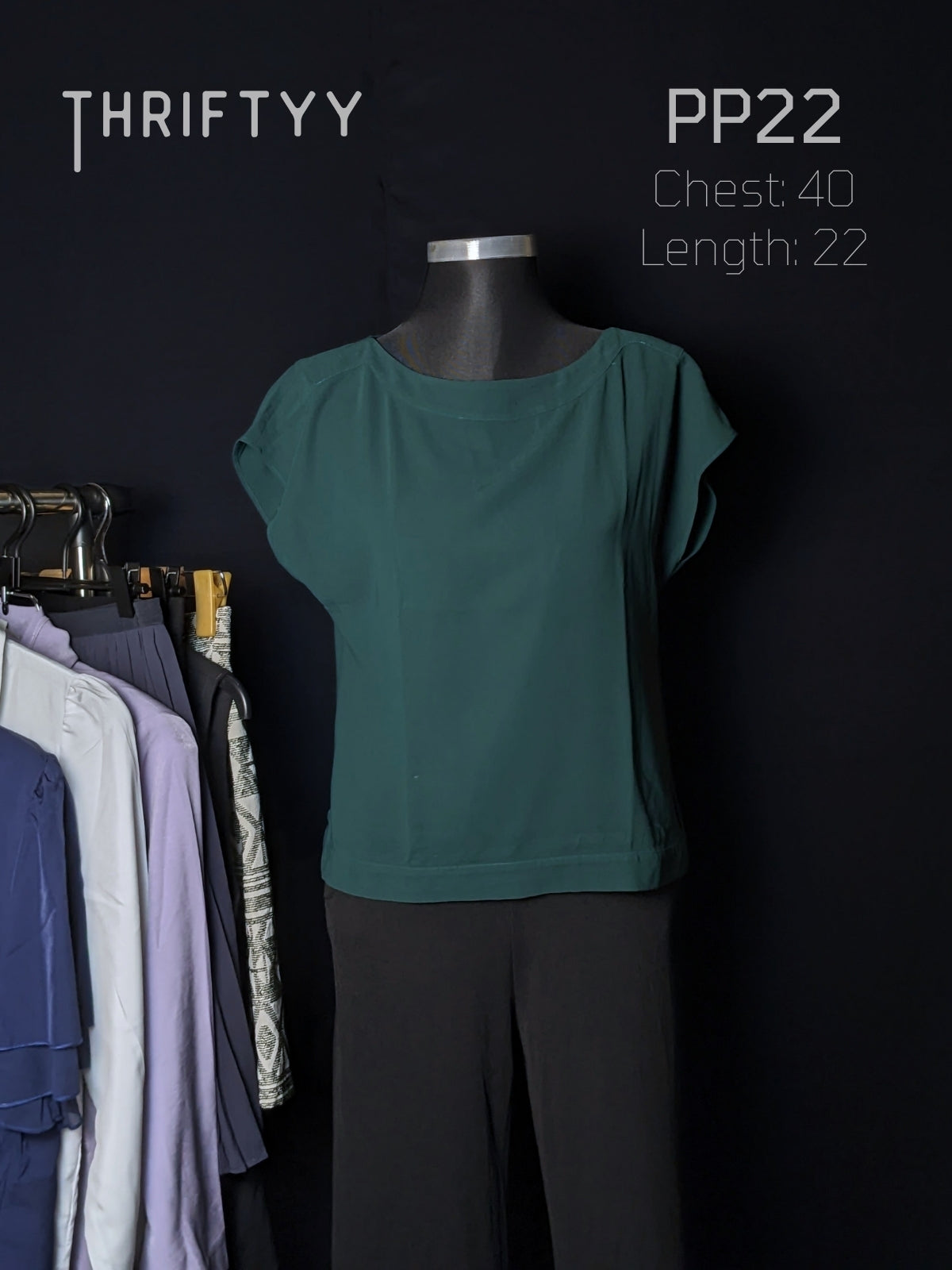 Minimalist Emerald Boatneck Top