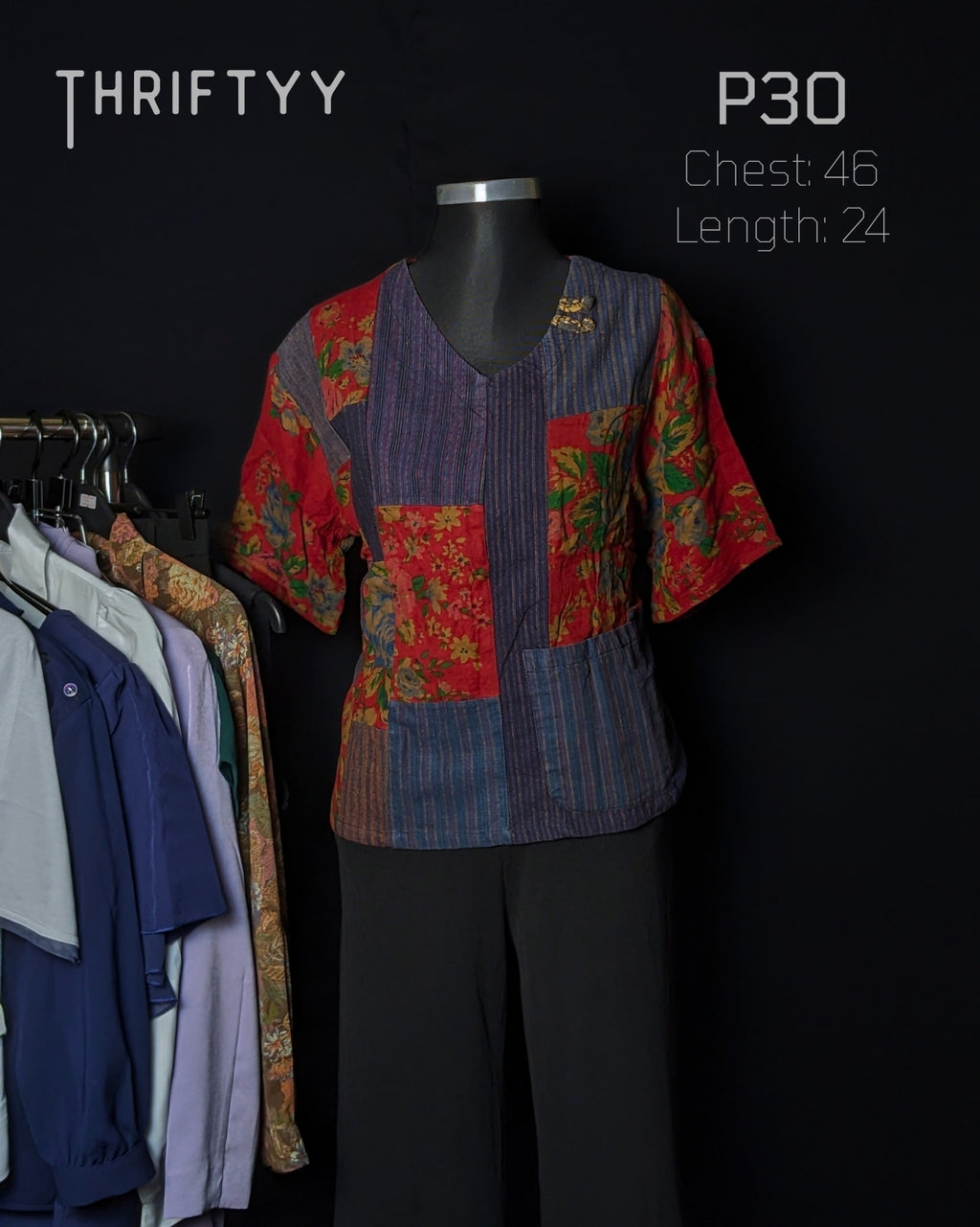 Artisanal Indigo & Rose Patchwork Tunic