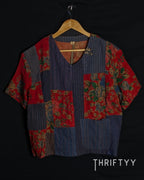 Artisanal Indigo & Rose Patchwork Tunic