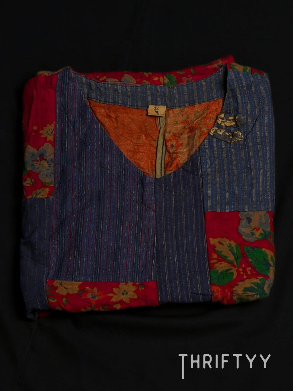 Artisanal Indigo & Rose Patchwork Tunic
