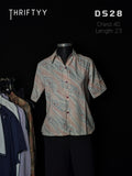 Vintage Abstract Waves Short-Sleeve Button-Down