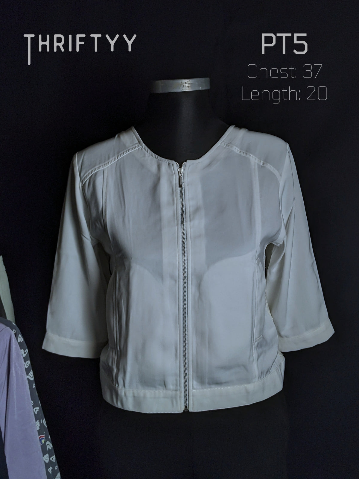 Lace-Back Zippered Jacket Shirt