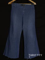 Raw-Hem Wide-Leg Denim Trousers