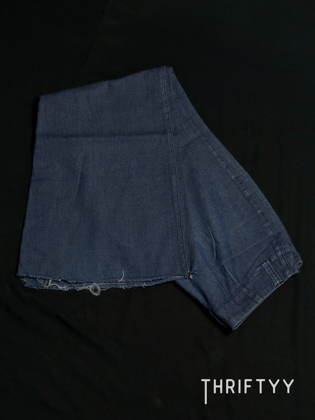 Raw-Hem Wide-Leg Denim Trousers