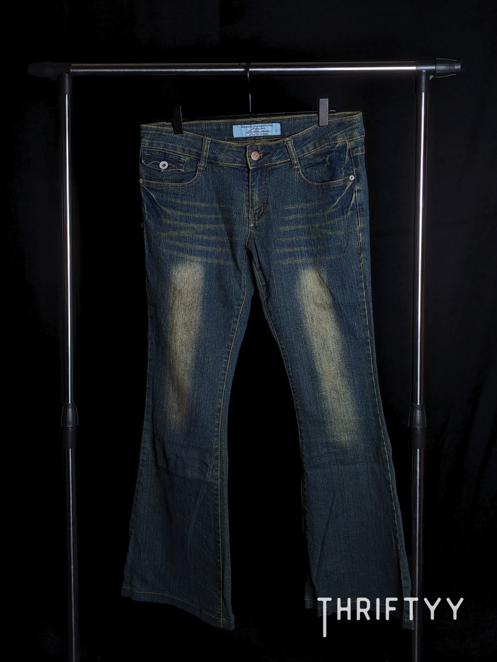 Vintage Y2K Flare Jeans with Heart Pockets