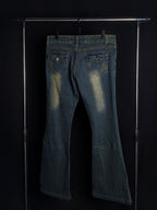 Vintage Y2K Flare Jeans with Heart Pockets