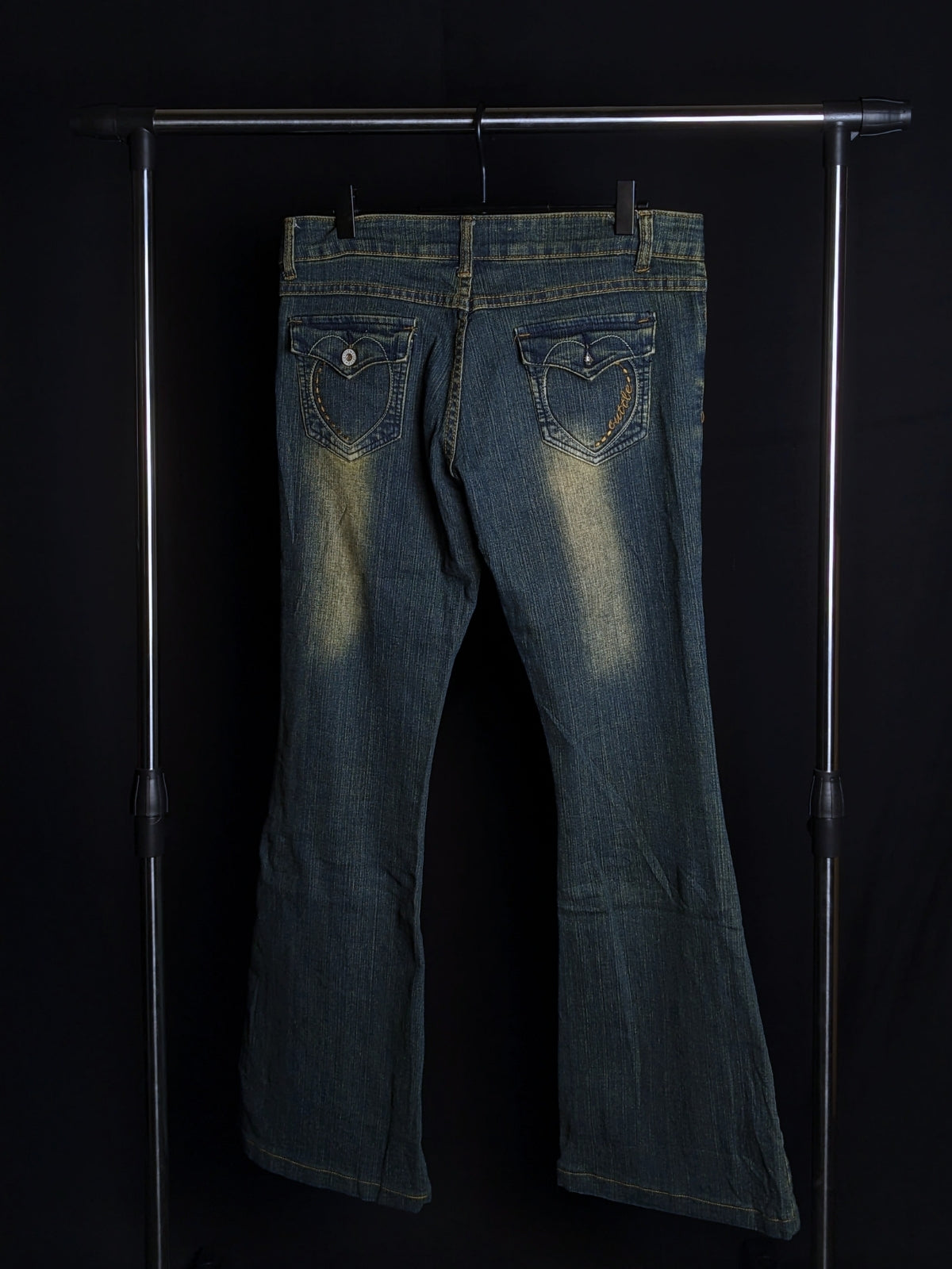 Vintage Y2K Flare Jeans with Heart Pockets
