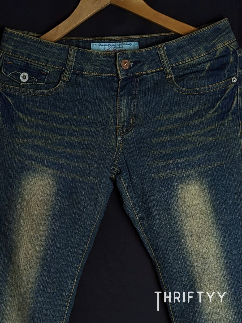Vintage Y2K Flare Jeans with Heart Pockets