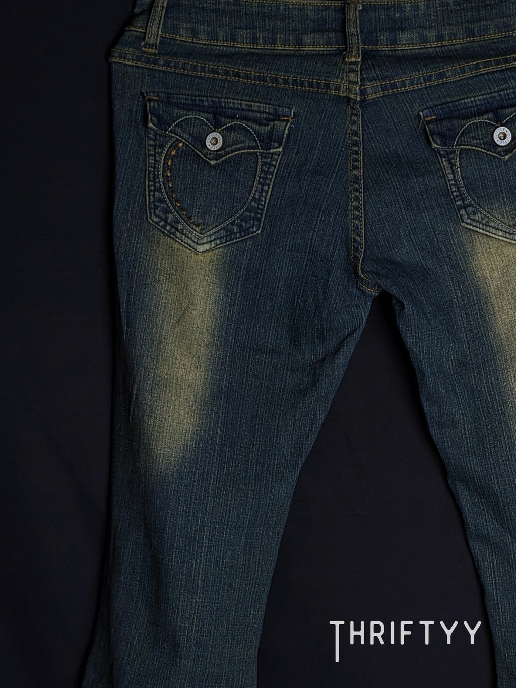 Vintage Y2K Flare Jeans with Heart Pockets