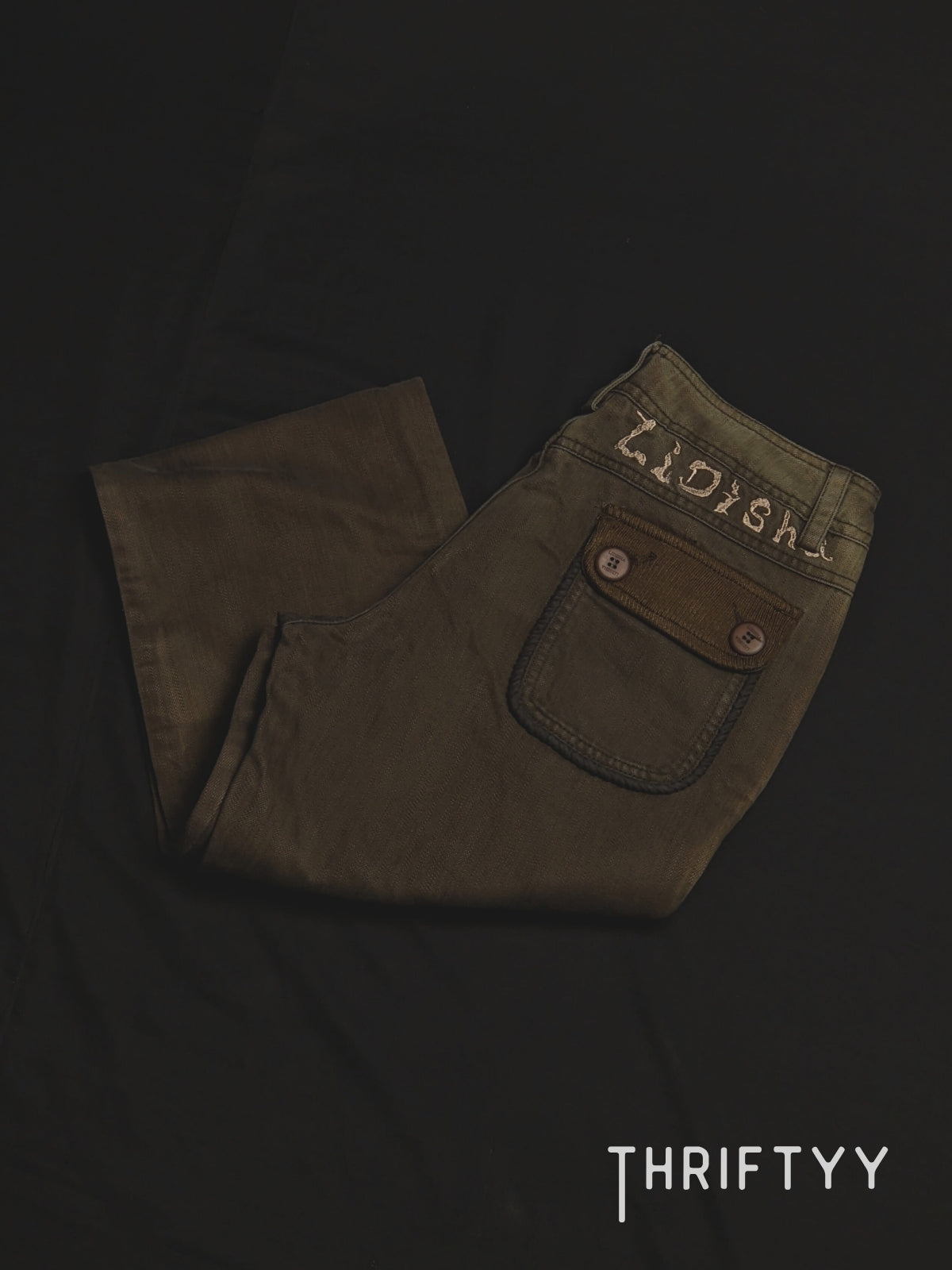 Vintage Utility Stitch Cord-Trim Jeans