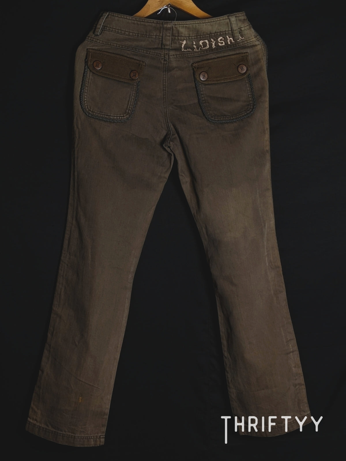 Vintage Utility Stitch Cord-Trim Jeans